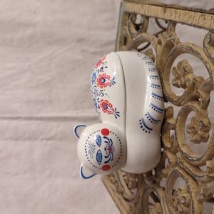 Elizabeth Arden Vintage Orient Express Porcelain Cat Trinket Box